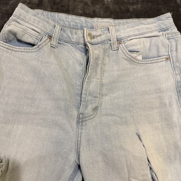 Wild Fable Women's Size 10 Jeans Distressed Light Blue Denim High Rise Straight - Picture 8 of 16